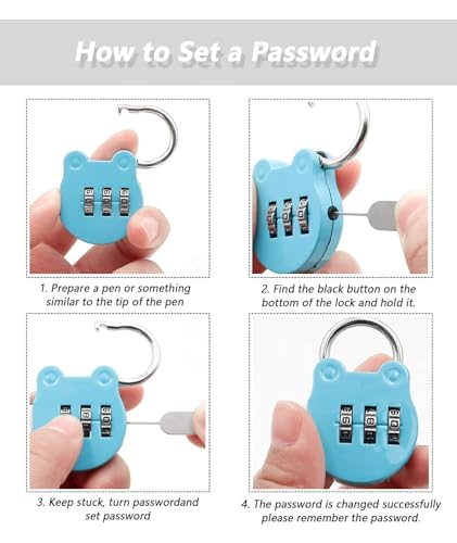 Image of 6 Pcs Number Lock, TSA Locks for Luggage, Number Locks for Door Resettable Pin Number Padlock Smart Lock for Bag Small Lock for School Gym Locker Sports Locker Fence Toolbox Gate(6 Colors)