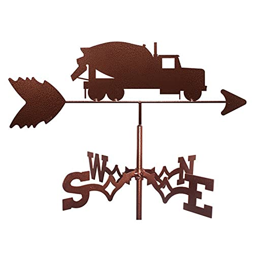 Girouette camion de ciment ornement de toit en métal forgé