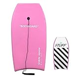 Grande Juguete Body Board 41' with EPS Core Slick Bottom and Leash for Kids and Adults (Pink)