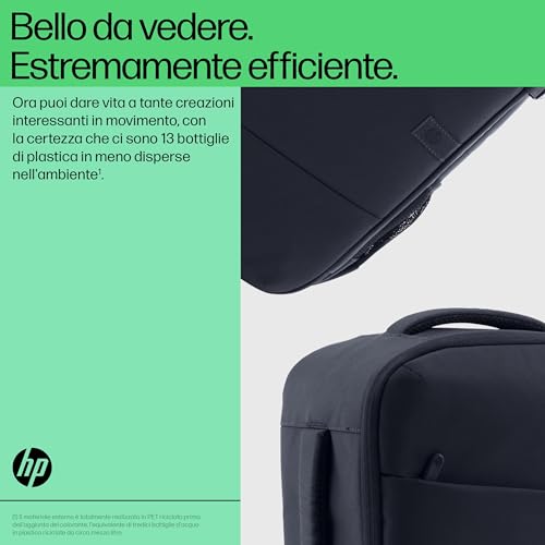 HP Creator, Zaino per Notebook HP da 16,1” per Computer e Tablet, Tasche e Divisori Interni Imbottiti, Cover impermeabile, Tasca con Blocco RFID, Realizzato con Materiale Riciclato, Blu scuro - 6