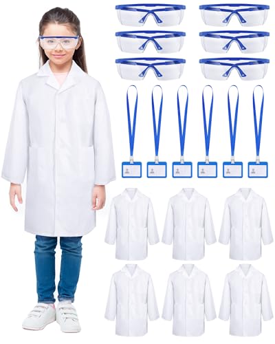Set 6 Disfraces Infantil Bata de Científico con Accesorios