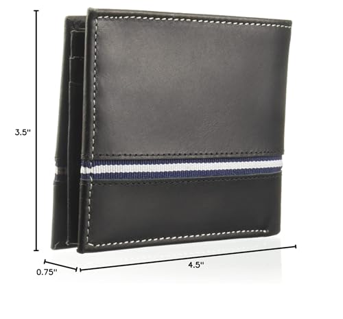 Image of Nautica Men's Bifold Leather Wallet | RFID Blocking | ID Window | Card Slots | Organization | Durable | Stylish