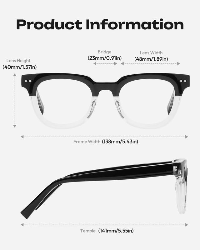 Image of Blue Light Blocking Glasses - Anti Glare & Eyestrain, 99% Filter, Lightweight Acetate Frame for Gaming /Office /Reading