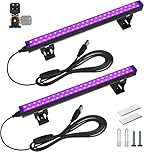Barrina UV LED Blacklight, 10W 1ft USB Black Light, Adjustable Black Light Bar for Fluorescent Poster Glow Party Body Paint, Halloween Decorations, Portable UV Lights for Cabinet 2 Packs