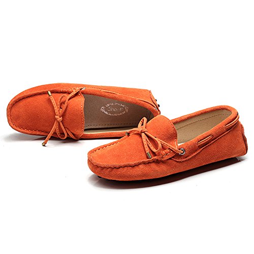 Image of ANUFER Women's Classic Suede Penny Loafers Comfort Handmade Slipper Moccasins
