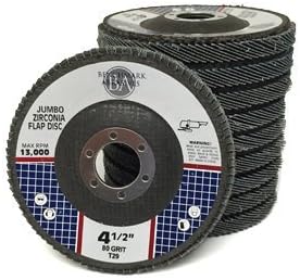 4.5x7/8 ジャンボ Zirc フラップディスク 砥石 80グリット 100個パック
