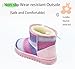 Sugmzox Girls Snow Boots Fashion Glitter Warm Cozy Non-Slip Outdoor Winter Boots rainbow Size 13