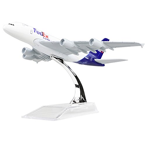 LESES Diecast Plane Model 1:400 scale FEDEX A380 Airplane Model for Decoration or Gift