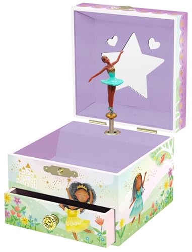 Giggle & Honey® Joyero con Bailarina Musical para Niñas - Caja Musical Niña con Espejo y Cajón, Joyero de Bailarina Infantil, Caja de Música, Regalo Cumpleaños Niñas 3-10 Años
