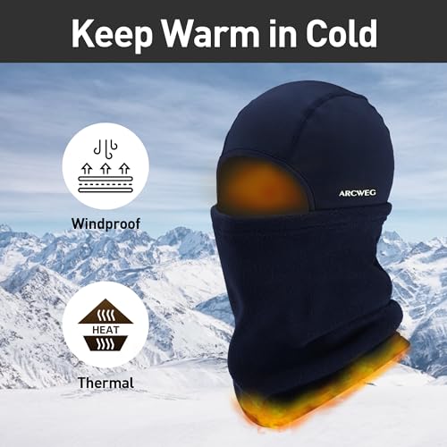 Image of Arcweg Kids Balaclava Ski Mask Thermal Fleece Neck Warmer Winter Windproof Face Hood Mask Fits Under Helmets for Boys Girls