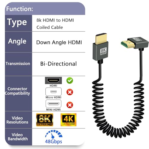 GELRHONR Short Coiled HDTV Cable 8k - Image 2