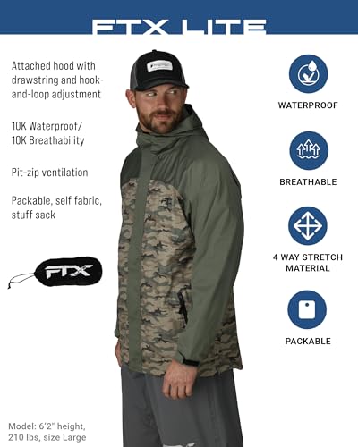FROGG TOGGS Mens Ftx Lite Rain Jacket – Waterproof, Breathable, Stretch Comfort2