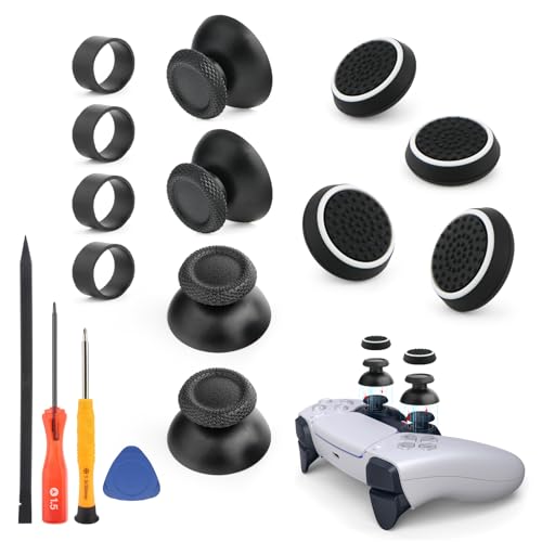 4 STÜCKE Thumbsticks Ersatz für PS5 Thumbstick für PlayStation 5 Analog Stick Controller Zubehör mit Thumb Grips Reparaturwerkzeugen Displace