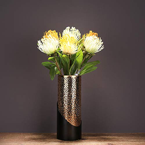 Metalen Holle Ronde Vaas Hotel Model Kamer Thuis Woonkamer Tv Aanrecht Vaas Gedroogde Bloemen Verse Bloem Decoratie Vaas 33x10x9 Cm, 25x10x9 Cm, 2 Stks - Afbeelding 5