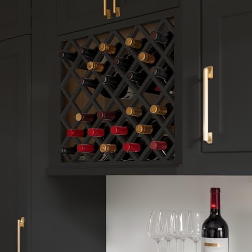 Cozyhommie Solid Wood Rta Wine Bottle Rack Wall Cabinet With Lattice Panels thumb #1