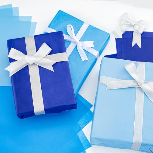 Image of Simetufy Blue Tissue Paper for Gift Bags, 115 Sheets, 14 x 20 Inches, 3 Colors, Ideal for Independence Day, Wedding, Birthday, DIY Crafts
