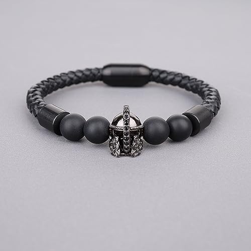 Coai N553-1 Spartan Matte Onyx Stone Leather Bracelet thumb #3