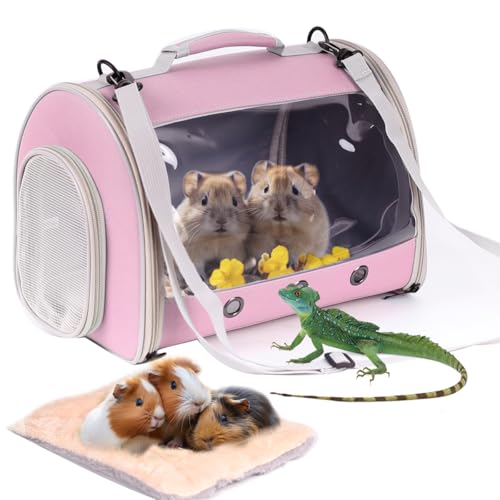 Lizard Travel Carrier Backpack,Guinea Pig Backpack Carrier,Space Capsule Clear Bubble Window Astronaut Reptile Carrier Backpack for Bearded Dragon,Hamster,Sugar Glider,Bunny