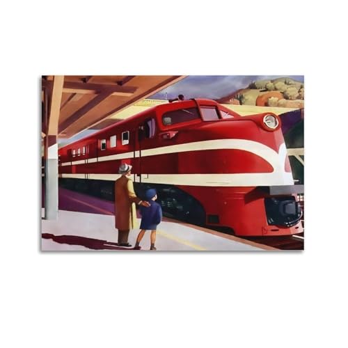 Póster Edward Hopper American Locomotive: Decora paredes vacías con un lienzo moderno de 40x60
