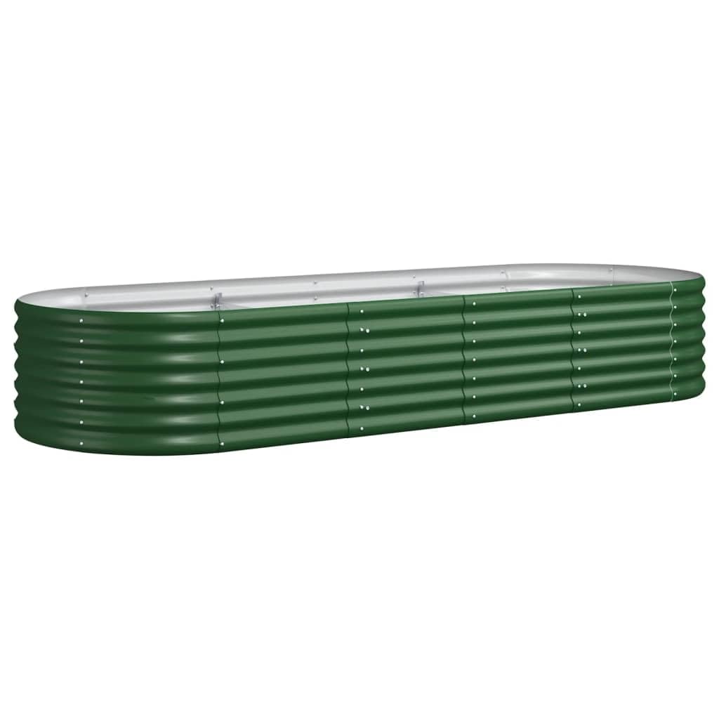 Brokky Jardineras Exterior Grandes de Acero Galvanizado para Plantas, Flores, Terraza, Resistente a la Intemperie-Verde-224 x 80 x 36 cm