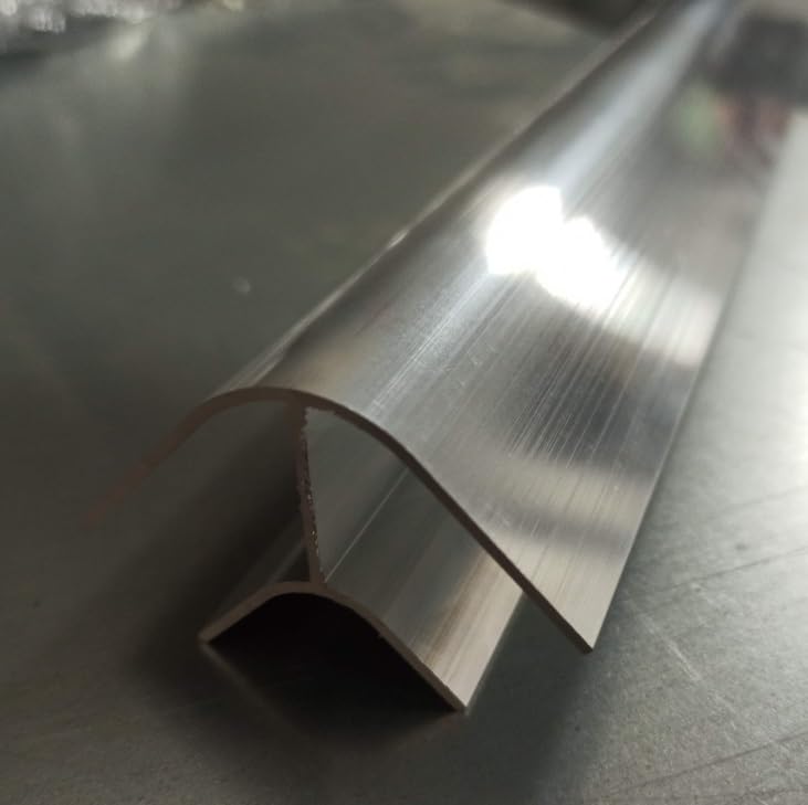4x1000mm, 4 barras de 1m de perfil aluminio curvo 90º radio corto, acabado en bruto, sin anodizar, para mobiliario CAMPER, alturas H2 y H3. Para tableros contrachapado o policarbonato de 15mm o 16mm