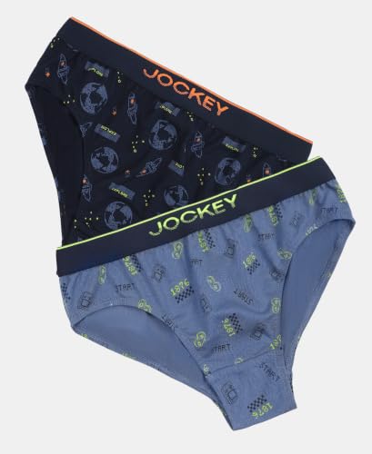 Image of Jockey PB04 Boys Super Combed Cotton Elastane Printed Brief (Pack of 2)