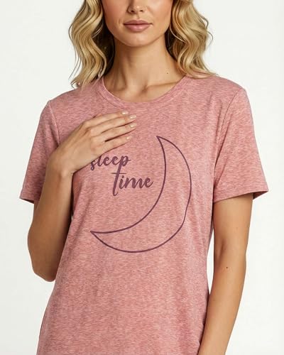 Image of Real Essentials 3 Pack: Women's Short Sleeve Nightgown Dress - Nightshirt Pajama Sleep Shirt Sleepwear (Available in Plus)