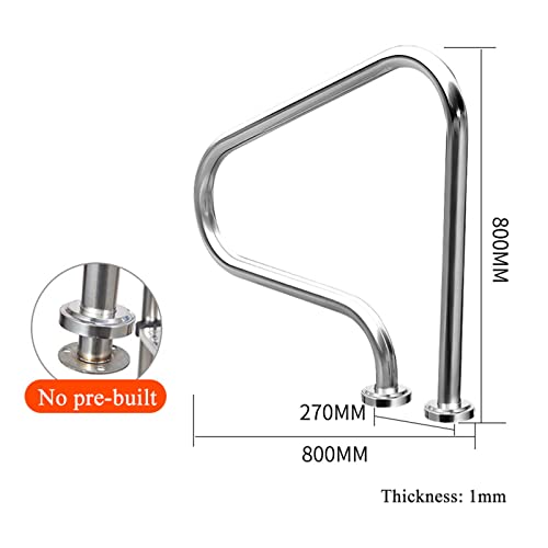 Set de 2 pasamanos de acero inoxidable para piscina miniatura 3