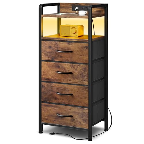 Lazzanto LED Nightstand with Charging Station