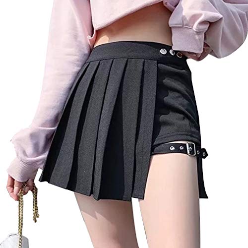 Mcaishen Jupe plissée pour Femme Version coréenne de la Nouvelle Jupe plissée légère et Polyvalente pour Un Usage Quotidien (M, Black1) Cover