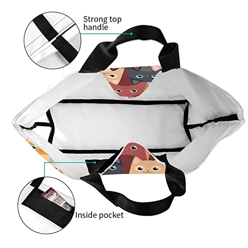 Cuamzst Color Cat Large Tote Bag For Women Reusable Grocery Bag Waterproof Shopping Handbag With Inner Pocket For Travel Work Beach Gym #TOP3