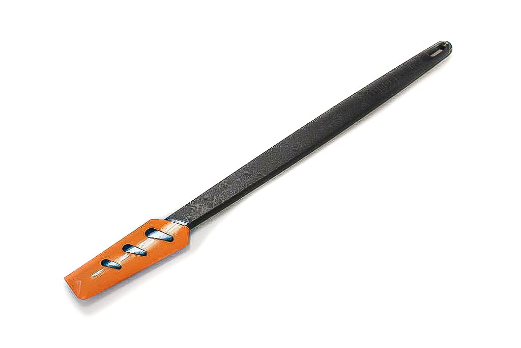 Spatule Pâtisserie Tupperware D167 | Silicone Noir/Orange | Résiste à 200°C | Grattoir Récipients Étroits