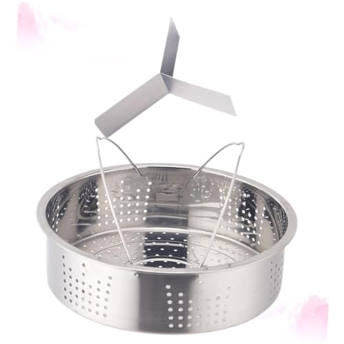 KESYOO ステンレス製多機能蒸し器 全孔蒸籠 ダブルハンドル付き 電気炊飯器用 衛生的な割可能ステンレス蒸しラック 大容量で多品目対応