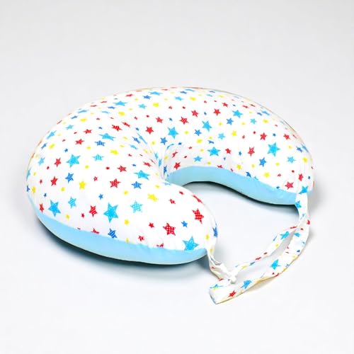 Image of VParents Feeding Pillow, Breast Feeding Pillows Vacuum Packed Cotton Nursing Pillow and Positioner, Breastfeeding, Bottle Feeding, Baby Support Joy (Blue) 110498