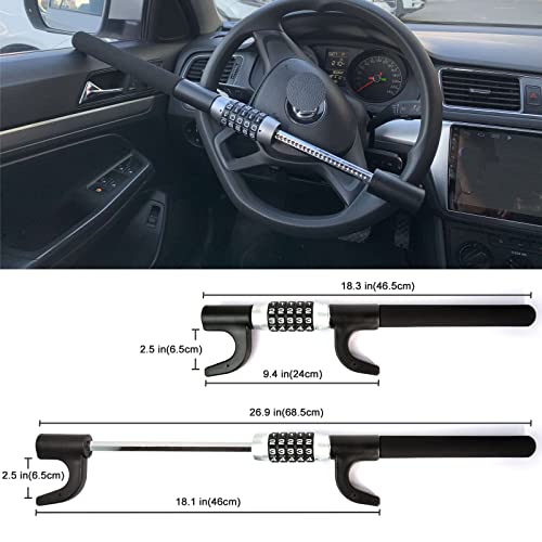 Vechkom Steering Wheel Lock Keyless Password Code Heavy Duty Security Anti Theft Steel For Vehicle Car Truck Van Suv #TOP1