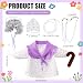 Old Lady Porch Goose Outfits 100 Days Grandma Goose Outfit Costume with Wig Glasses Cane for 23" Cement Concrete Geese Statues Porch Goose Clothes for Lawn Yard Garden Patio Decor(Hyacinth Floral)