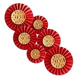 Decoración de abanicos de flores, abanicos de papel de Año Nuevo Chino | 6X Abanicos Plegables Rojos de Año Nuevo Decoraciones para Fiestas,Guirnaldas decorativas de flores de papel para decoraciones