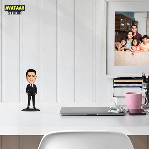 Image of wood Avataar Studio Personalized Gift Character Caricature Rectangular Photo Frame Unique Design Customized Gift (Man in Suit) (Multicolor, 10 inches), tabletop