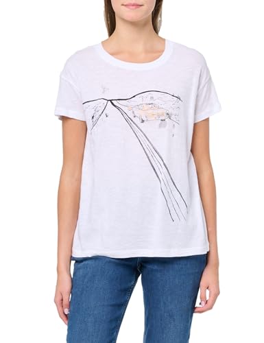 Armani Exchange Women's Road Trip Slub Logo Tee, Optic White, XX-Large