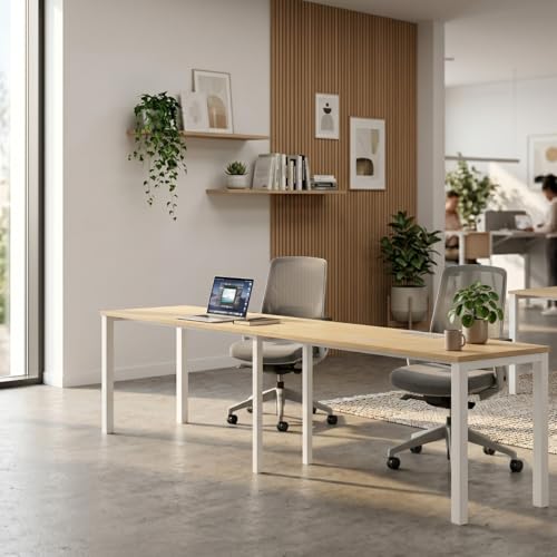 Image of Deskio Two Person Desk I 210 CM I Office Table I Workstation I Two People Office Table I Computer, Laptop Table for Office I MileOak I DIY