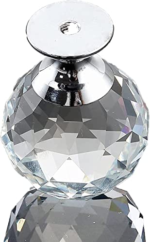 Lamp Finial Crystal Faceted Lamp Finial Cap Knob Lamp Screw Topper Lamp Shade Finial With Polished Chrome Base For Table Or Floor Lamps(2Pcs) #TOP2