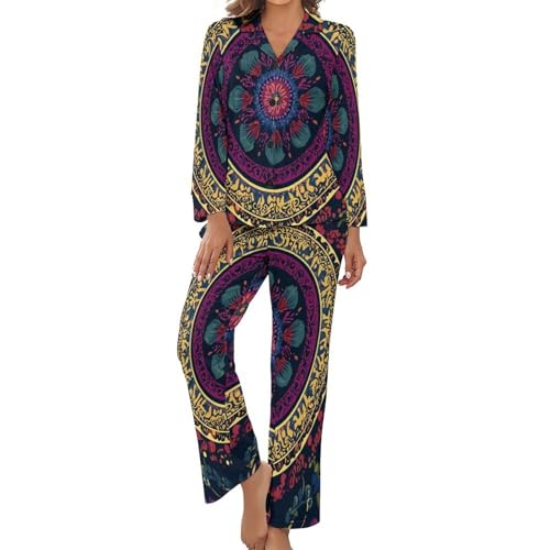 Pyjama femme ensemble bohème à manches longues pour vos week-ends détente à la maison