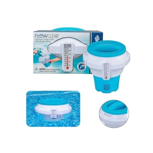 Oise Art Store Trade Shop - Dispensador Dosificador Flotante Para Pastillas De Cloro Medio Termómetro Piscina 58701