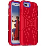 Grifobes 5.5' Case for iPhone 8 Plus/iPhone 7 Plus/iPhone 6S Plus/iPhone 6 Plus, 3-in-1 Heavy Duty Shockproof Rugged Protective 5.5 inch i Phone 8+/7+/6s+/6+ Cover for Kids Boys Children (Red+Blue)