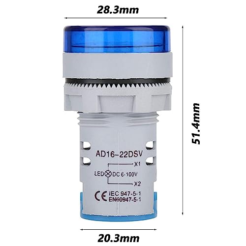 Image of Set of 3 AC 60-500V LED Voltage Meter Indicator Signal Light Digital Display Voltage Meter Indicator Round Lamp Tester (Red,Yellow,Blue)