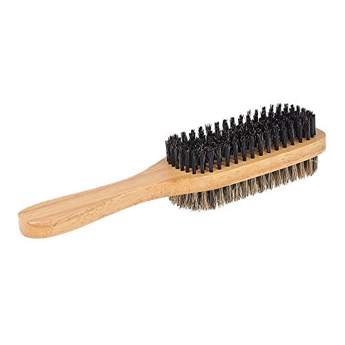 Men's Beard Brush Double-sided Facial Hair Brush, Shaving Comb Male Mustache Brush Solid Wood Handle, Agréable au Toucher Brosse à barbe et Bois Naturel, Optional Size