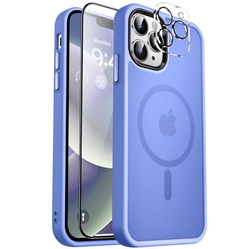 MOCCA Strong Magnetic for iPhone 12 Pro Max Case,[Compatible with Magsafe][Glass Screen Protector+Camera Lens Protector] Slim Thin Shockproof Cover Phone Case for iPhone 12 Pro Max 6.7