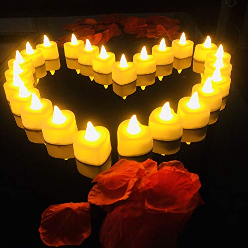 Vela impermeable sin humo para bodas con forma de corazón romántica