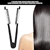 HERCHR Spazzola a Doppia Faccia Pettine per Lisciare i Capelli, Piastra per Capelli con Spazzola Pettine Professionale a Forma di V con Pettine per Lisciar e I Capelli
