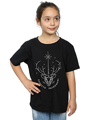 Image of Harry Potter Girls Expecto Patronum Charm T-Shirt 9-11 Years Black